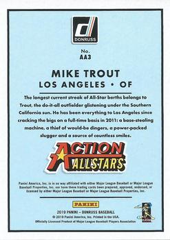 2019 Donruss - Action All-Stars Pink Fireworks #AA3 Mike Trout Back