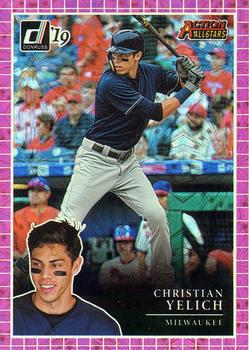 2019 Donruss - Action All-Stars Pink Fireworks #AA13 Christian Yelich Front