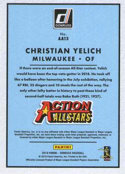 2019 Donruss - Action All-Stars Rapture #AA13 Christian Yelich Back