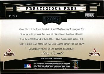 2005 Playoff Prestige - Prestigious Pros Platinum #PP-91 Roy Oswalt Back
