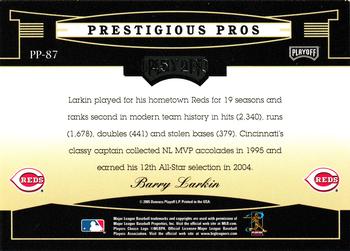 2005 Playoff Prestige - Prestigious Pros Purple #PP-87 Barry Larkin Back