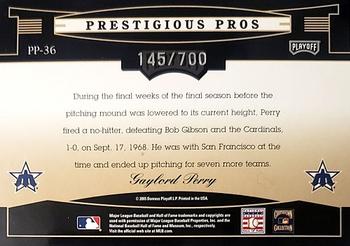 2005 Playoff Prestige - Prestigious Pros Red #PP-36 Gaylord Perry Back