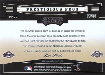 2005 Playoff Prestige - Prestigious Pros Red #PP-77 Ben Sheets Back