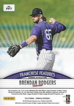 2019 Donruss - Franchise Features Pink Fireworks #FF7 Corey Seager / Brendan Rodgers Back