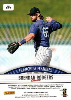2019 Donruss - Franchise Features Vector #FF7 Corey Seager / Brendan Rodgers Back