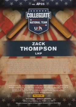 2019 Donruss - American Pride Bronze #AP25 Zack Thompson Back