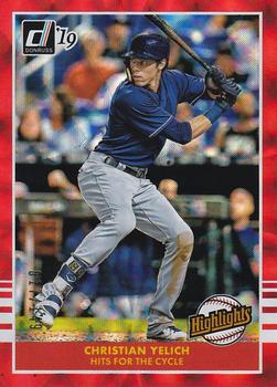 2019 Donruss - Highlights Red #H7 Christian Yelich Front