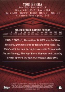 2007 Topps Triple Threads #20 Yogi Berra Back