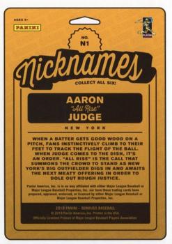 2019 Donruss - Nicknames Diamond #N1 Aaron Judge Back