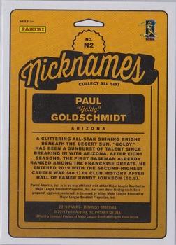 2019 Donruss - Nicknames Pink Fireworks #N2 Paul Goldschmidt Back