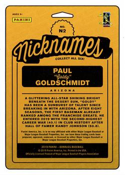 2019 Donruss - Nicknames Rapture #N2 Paul Goldschmidt Back