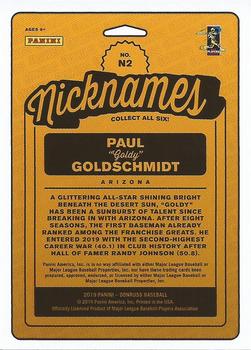 2019 Donruss - Nicknames Vector #N2 Paul Goldschmidt Back