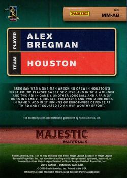 2019 Donruss - Majestic Materials #MM-AB Alex Bregman Back