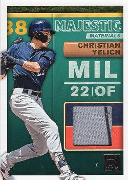 2019 Donruss - Majestic Materials #MM-CY Christian Yelich Front
