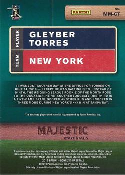 2019 Donruss - Majestic Materials #MM-GT Gleyber Torres Back