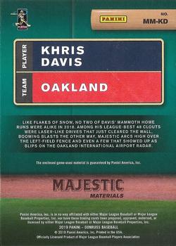 2019 Donruss - Majestic Materials #MM-KD Khris Davis Back