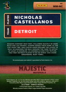 2019 Donruss - Majestic Materials #MM-NC Nicholas Castellanos Back