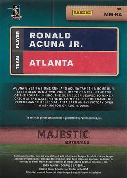 2019 Donruss - Majestic Materials #MM-RA Ronald Acuna Jr. Back
