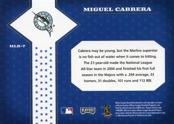 2005 Playoff Prestige - Stars of MLB #MLB-7 Miguel Cabrera Back