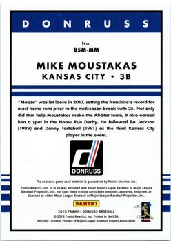 2019 Donruss - Retro 1985 Materials Black #85M-MM Mike Moustakas Back