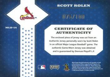 2005 Playoff Prestige - Stars of MLB Material Jersey #MLB-14 Scott Rolen Back