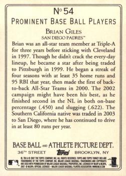 2007 Topps Turkey Red #54 Brian Giles Back