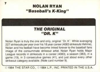 1986 Star Nolan Ryan - Separated #7 Nolan Ryan Back