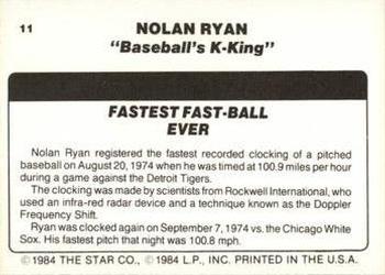 1986 Star Nolan Ryan - Separated #11 Nolan Ryan Back