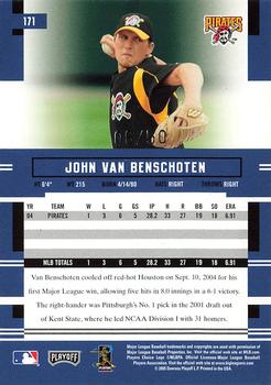 2005 Playoff Prestige - Xtra Bases Green #171 John Van Benschoten Back