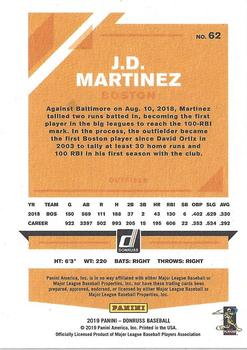 2019 Donruss - Independence Day #62 J.D. Martinez Back