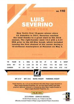 2019 Donruss - Independence Day #110 Luis Severino Back