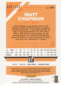 2019 Donruss - 150th Anniversary #192 Matt Chapman Back