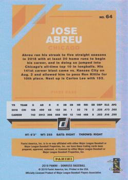 2019 Donruss - Holo Back #64 Jose Abreu Back