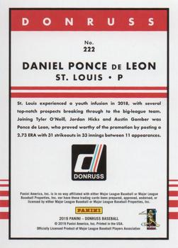 2019 Donruss - 42 Tribute #222 Daniel Poncedeleon Back