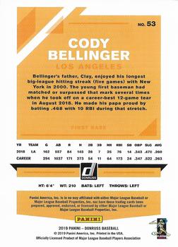2019 Donruss - Holo Orange #53 Cody Bellinger Back
