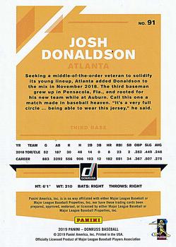 2019 Donruss - Holo Purple #91 Josh Donaldson Back