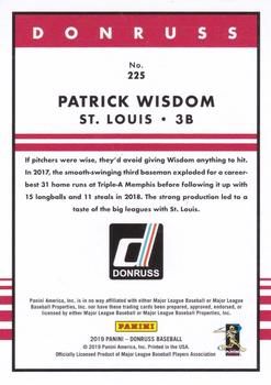 2019 Donruss - Holo Purple #225 Patrick Wisdom Back