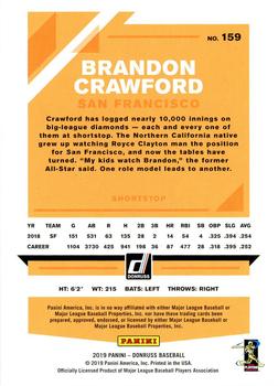 2019 Donruss - Holo Red #159 Brandon Crawford Back