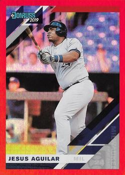 2019 Donruss - Holo Red #166 Jesus Aguilar Front