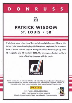 2019 Donruss - Holo Red #225 Patrick Wisdom Back