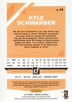 2019 Donruss - Career Stat Line #98 Kyle Schwarber Back