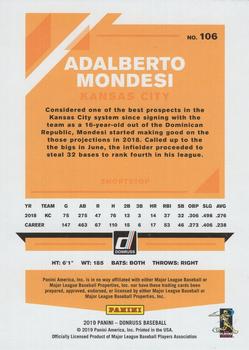 2019 Donruss - Career Stat Line #106 Adalberto Mondesi Back