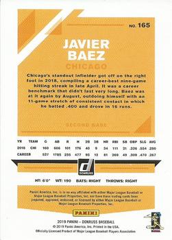 2019 Donruss - Career Stat Line #165 Javier Baez Back
