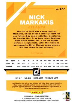 2019 Donruss - Career Stat Line #177 Nick Markakis Back