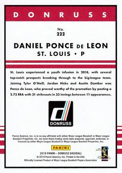 2019 Donruss - Career Stat Line #222 Daniel Poncedeleon Back