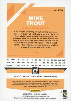 2019 Donruss - Career Stat Line #170 Mike Trout Back