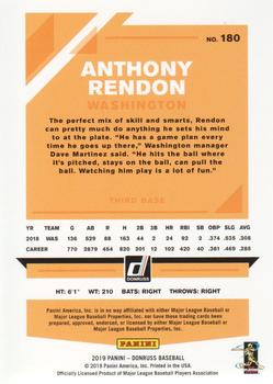 2019 Donruss - Season Stat Line #180 Anthony Rendon Back