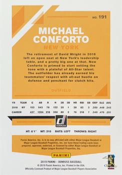 2019 Donruss - Season Stat Line #191 Michael Conforto Back