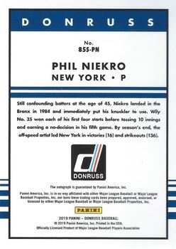 2019 Donruss - Retro 1985 Signatures #85S-PN Phil Niekro Back