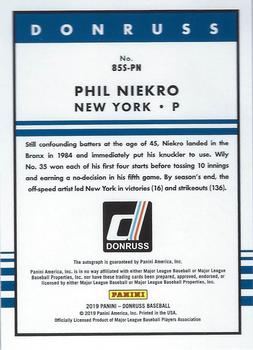 2019 Donruss - Retro 1985 Signatures Blue #85S-PN Phil Niekro Back